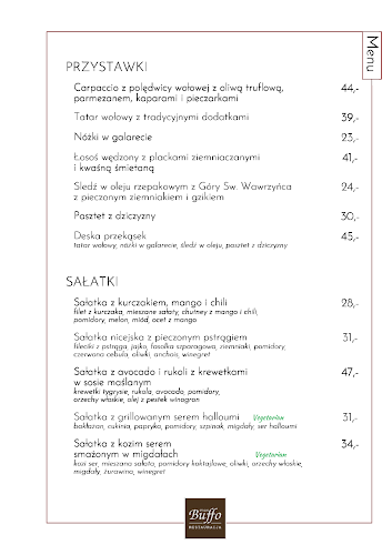 Restauracja Studio Buffo - Gastronomia