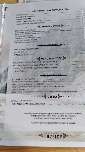 Restauracja „Przełom” - Gastronomia