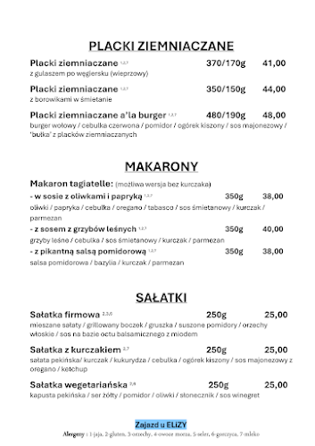 Zajazd u ELiZY | Restauracja i Noclegi - Gastronomia
