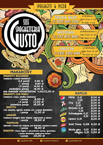 Opinii despre GUSTO Spaghetteria PIZZA Września în Września - Gastronomia