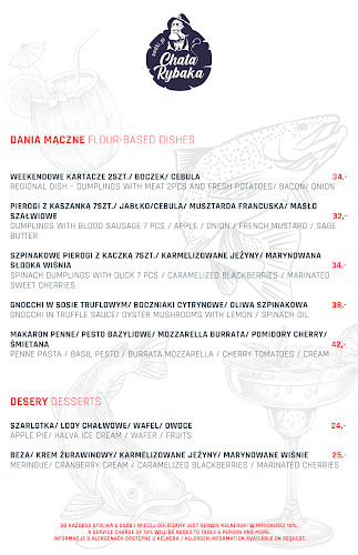 Chata Rybaka - Gastronomia