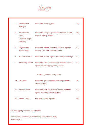 Tauzen Pizza - Gastronomia