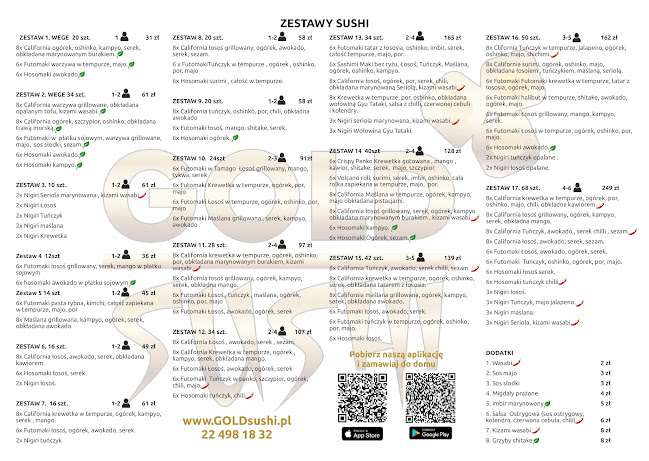 Opinii despre Gold Sushi în Warszawa - Gastronomia