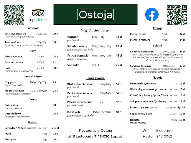 Opinii despre Restauracja Ostoja în Supraśl - Gastronomia