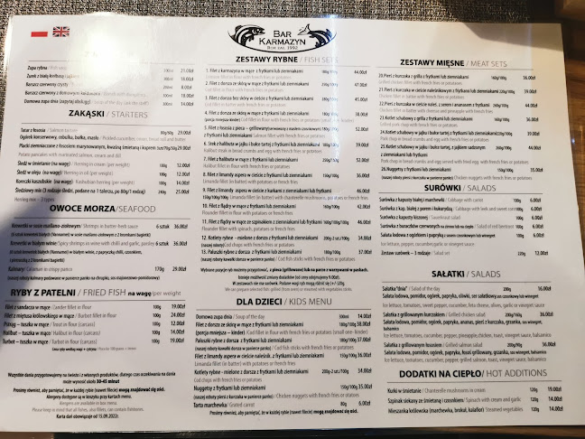 Bar Karmazyn - Gastronomia