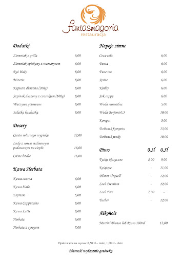 Opinii despre Fantasmagoria în Katowice - Gastronomia