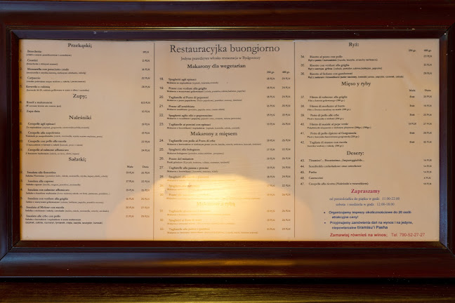 Opinii despre Restauracja Buongiorno în Bydgoszcz - Gastronomia