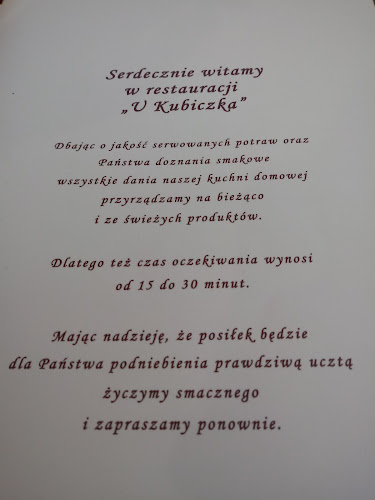 U Kubiczka - Gastronomia