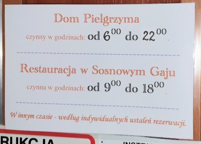 Restauracja Domu Pielgrzyma "W Sosnowym Gaju" Hotel Obiad Noclegi - Leżajsk