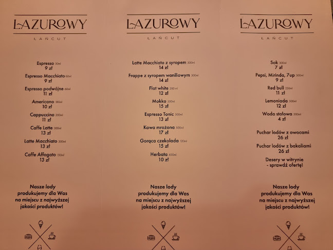 Reviews of Lazurowy Łańcut Kawiarnia / Lodziarnia in Łańcut - Gastronomia