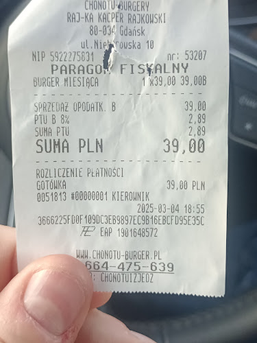 ChoNoTu BURGER - Gdańsk