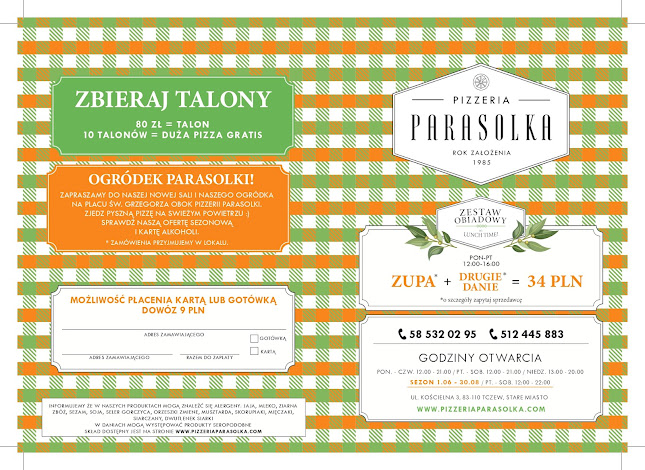 Opinii despre Pizzeria Parasolka în Tczew - Gastronomia