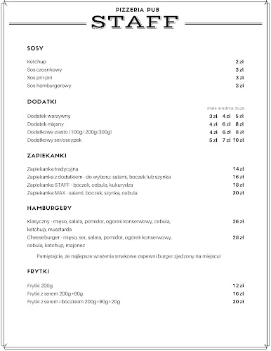Opinii despre Pizzeria-Pub Staff în Skomielna Biała - Gastronomia